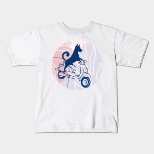 Dog On Bike Kids T-Shirt